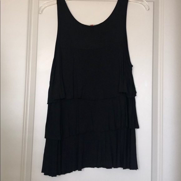 Black Ruffle Blouse Tank - Picture 2 of 3